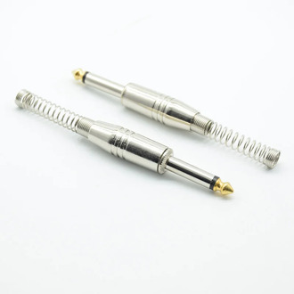 1pc Nickle Plated Alloy 6.35mm 6.5mm Jack plug Male Mono Audio Connector Adapter For Amplifier Microphone Converter Plug