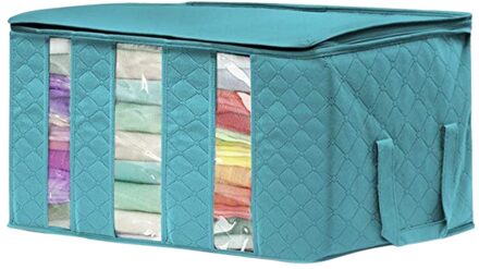 1Pc Non-woven Opvouwbare Kleding Organizer Huis Opbergdoos Quilt Opbergtas Container Organizer Box Huishoudelijke- grijs Blauw