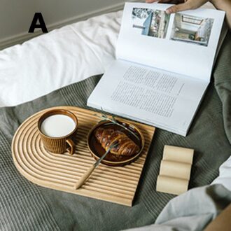 1Pc Nordic Groef Hout Dessert Snijden Brood Lade Keuken Anti-Slip Snijplank Organizer