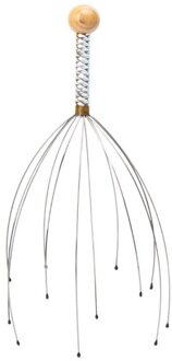 1Pc Octopus Hoofd Hoofdhuid Ontspanning Massage Pijnbestrijding Body Massager Stress Release Ontspannen Klauw Metalen Massager Apparaat Unisex geel