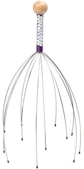 1Pc Octopus Hoofd Hoofdhuid Ontspanning Massage Pijnbestrijding Body Massager Stress Release Ontspannen Klauw Metalen Massager Apparaat Unisex Paars