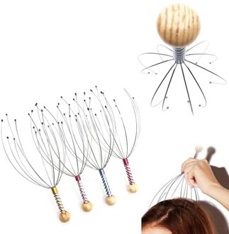 1Pc Octopus Hoofd Hoofdhuid Ontspanning Massage Pijnbestrijding Body Massager Stress Release Ontspannen Klauw Metalen Massager Apparaat Unisex