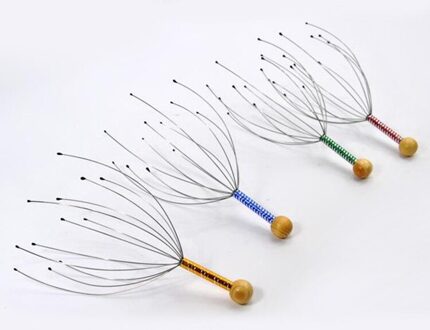 1Pc Octopus Hoofd Hoofdhuid Ontspanning Massage Pijnbestrijding Body Massager Stress Release Ontspannen Klauw Metalen Massager Apparaat Unisex