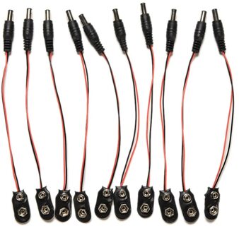 1Pc Of 2 Stuks 19Cm 9V I-Type Batterij Kabel Dc Plug Clip Vat Jack connectors 1 stk