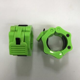 1Pc Olympische Spinlock Kragen Barbell 225Mm Kraag Slot Dumbell Clips Klem Gewichtheffen Bar Gym Halter Fitness Body bouwen groen