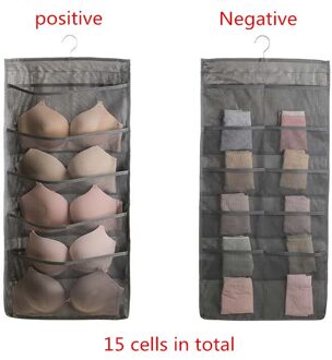 1Pc Ondergoed Organizer Multifunctionele Ondergoed Opslag Hanger Beha Ondergoed Opbergtas Dock Tie Hanger Kleding Opbergtas medium grijs