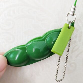 1Pc Oneindige Squeeze Edamame Bean Pea Uitdrukking Keten Sleutel Hanger Ornament Stress Verlichten Decompressie Speelgoed Antistress