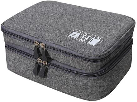 1Pc Opbergtas Double-Layer Opbergtas Draagbare Hoofdtelefoon Organizing Bag Nuttig Power Bank Tas