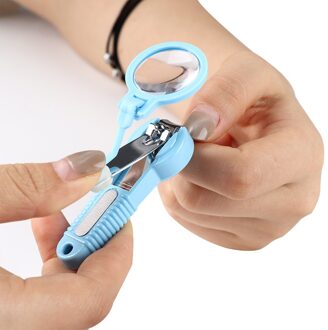 1Pc Ouderen Kinderen Pocket Vinger Teen Nagelknipper Met Vergrootglas Trimmer Manicure Pedicure Care Schaar