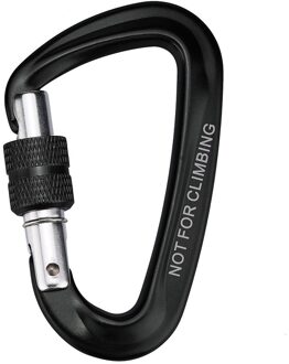 1Pc Outdoor Carabiner Klimmen Rugzak Haak 12KN Lente Clip Sleutelhanger Karabijnhaak Hangmat Haak Klimmen Apparatuur Karabijnhaak zwart