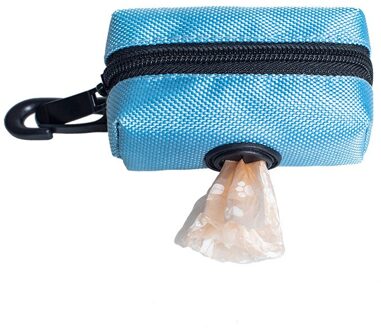 1Pc Outdoor Draagbare Pick Up Kak Tas Houder Hond Kak Afval Zak Huisdier Puppy Kat Dispenser Vuilniszakken Organizer pouch blauw