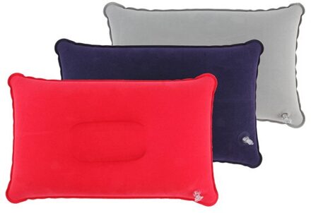 1Pc Outdoor Draagbare Vouwen Lucht Opblaasbare Kussen Dubbelzijdig Massaal Kussen Voor Vliegtuig Reizen Hotel Wereldwijd Blauw