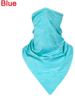 1Pc Outdoor Fietsen Ademende Ice Zijde Hals Cover Sport Das Hoofdband Gezicht Bandana Winddicht Stof Hals Cool Sjaal Wrap blauw