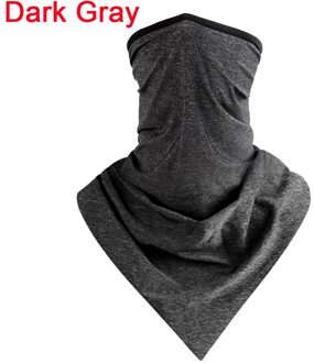 1Pc Outdoor Fietsen Ademende Ice Zijde Hals Cover Sport Das Hoofdband Gezicht Bandana Winddicht Stof Hals Cool Sjaal Wrap donker grijs