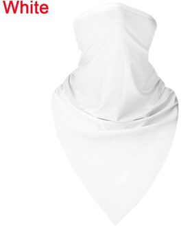 1Pc Outdoor Fietsen Ademende Ice Zijde Hals Cover Sport Das Hoofdband Gezicht Bandana Winddicht Stof Hals Cool Sjaal Wrap wit