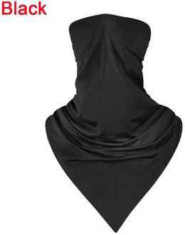 1Pc Outdoor Fietsen Ademende Ice Zijde Hals Cover Sport Das Hoofdband Gezicht Bandana Winddicht Stof Hals Cool Sjaal Wrap zwart