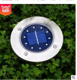1Pc Outdoor Path Way Tuin Decoratie 8 Led Solar Power Begraven Licht Onder Grond Wit Warm Wit Licht Voor yard Patio 10LED warm licht