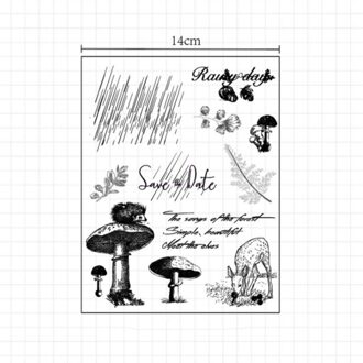 1Pc Paddestoel Regen Siliconen Clear Seal Stempel Diy Scrapbooking Embossing Fotoalbum Decor Rubber Stempel Art Handgemaakte Briefpapier