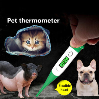 1Pc Pet Digitale Lcd Thermometer Cartoons Veterinaire Body Thermometer Waterdicht Voor Honden Paard Katten Varkens Schapen