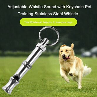 1Pc Pet Dog Training Verstelbare Fluitje Geluid Huisdier Producten Voor Hond Puppy Hond Fluitje Roestvrij Staal Fluit Sleutel keten