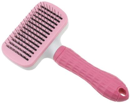 1Pc Pet Hair Remover Hond Kat Hair Cleaner Borstel Massage Kam Huisdier Schoonmaken Accessoires roze