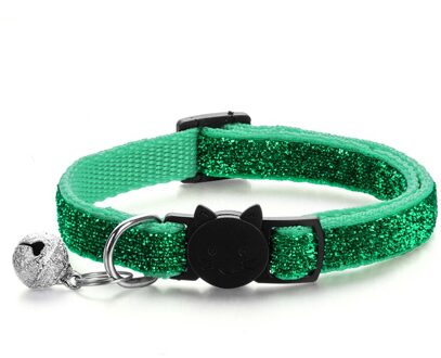 1PC Pet Hond Kat Halsband Met Bel Verstelbare Veiligheid Casual Sequin Puppy Kraag Neck Strap Huisdieren Huishoudelijke Benodigdheden groen