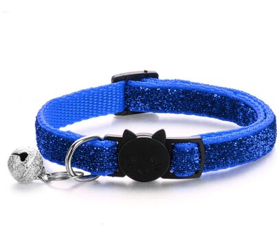1PC Pet Hond Kat Halsband Met Bel Verstelbare Veiligheid Casual Sequin Puppy Kraag Neck Strap Huisdieren Huishoudelijke Benodigdheden koninklijk blauw