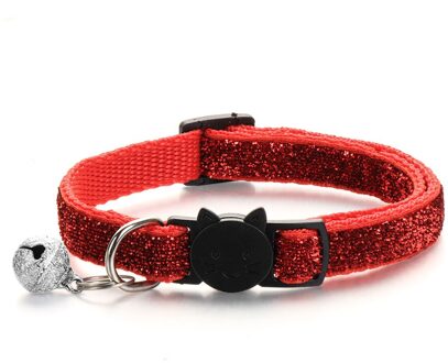 1PC Pet Hond Kat Halsband Met Bel Verstelbare Veiligheid Casual Sequin Puppy Kraag Neck Strap Huisdieren Huishoudelijke Benodigdheden rood