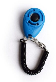1Pc Pet Kat Hond Training Clicker Plastic Honden Klik Trainer Hulp Verstelbare Polsband Geluid Sleutel 4 Kleuren licht blauw