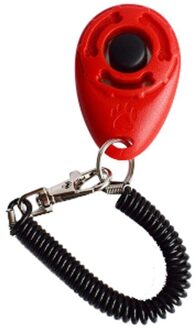 1Pc Pet Kat Hond Training Clicker Plastic Honden Klik Trainer Hulp Verstelbare Polsband Geluid Sleutel 4 Kleuren Rood