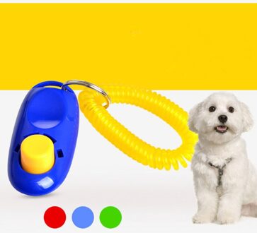 1Pc Pet Trainer Hond Opleiding Hond Clicker Verstelbare Sound Plastic Sleutelhanger En Polsband Doggy Pet Producten 1stk willekeurig