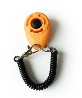 1Pc Pet Trainer Hond Opleiding Hond Clicker Verstelbare Sound Plastic Sleutelhanger En Polsband Doggy Pet Producten geel
