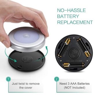 1Pc Pir Infrarood Motion Sensor Lamp Batterij Aangedreven Nachtlampje Magnetische Infrarood Wandlamp Closet Trappen (Batterij Niet inbegrepen) wit licht
