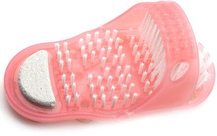 1Pc Plastic Bad Slippers Voeten Exfoliërende Verwijderen Dode Huid Scrubber Massager Voeten Wassen Reinigingsbad Douche Schoenen Voeten Zorg roze geen doos