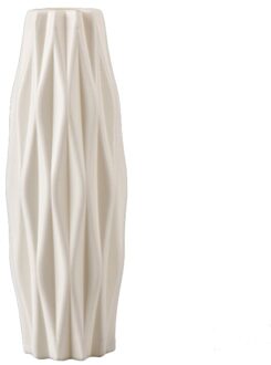 1Pc Plastic Bloem Vaas Decoratie Thuis Vazen Imitatie Keramische Bloempot Duurzaam Bloem Mand Scandinavische Stijl Home Decoratie wit