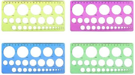 1Pc Plastic Cirkels Geometrische Template Heerser Stencil Tekening Tool Briefpapier Voor Student