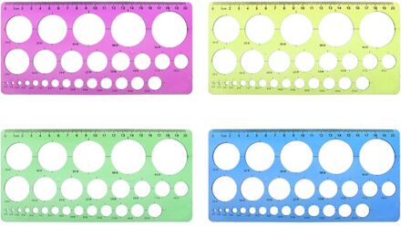 1Pc Plastic Cirkels Geometrische Template Heerser Stencil Tekening Tool Briefpapier Voor Student