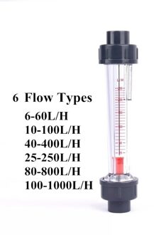 1Pc Plastic Liquid Water Flow Meter Rotameter Flow Meter 6-60L/H 10-100L/H 25-250L/H 100-1000LH DN15(40-400)