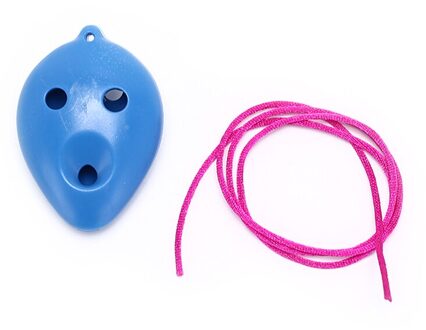 1Pc Plastic Materiaal 6 Hole Ocarina Plastic C Legend Ocarina Fluit Instrument Nieuw En blauw