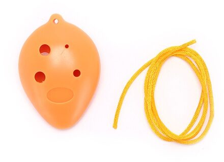1Pc Plastic Materiaal 6 Hole Ocarina Plastic C Legend Ocarina Fluit Instrument Nieuw En oranje