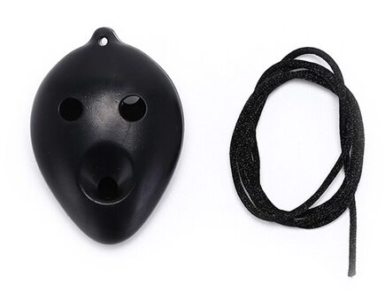 1Pc Plastic Materiaal 6 Hole Ocarina Plastic C Legend Ocarina Fluit Instrument Nieuw En zwart