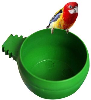 1Pc Plastic Papegaai Kom Ronde Vogel Voedsel Feeder Duiven Water Kom Papegaai Voedsel Container Huisdier Voeden Apparaat Vogel Accessoires