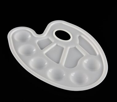 1pc Plastic Tekening Lade Kleur Palet Art Verf Voor Olie Aquarel Wit Schilderen Pallet 10 Wells Met Duim gat