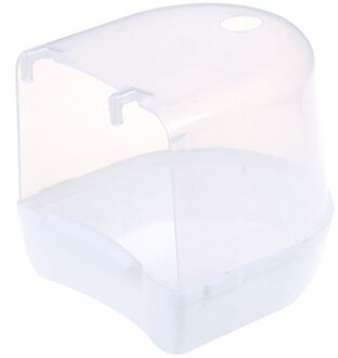 1Pc Plastic Vogel Water Slecht Doos Papegaaien Parkiet Opknoping Vogelbad Kooi Slechte Vogel Slechte Vogel Water Slecht Huisdier Vogel kom wit