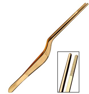 1Pc Plating Tweezer Bbq Clip Barbecue Tang Serveren Presentatie Rvs Zeevruchten Hulpmiddel Keuken Chef Levert goud