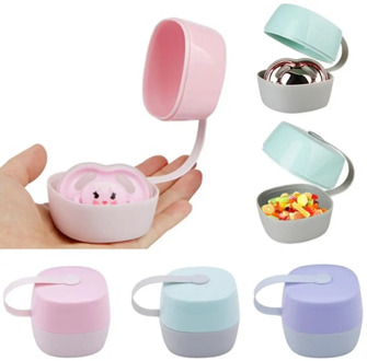 1PC Portable Oval Hangering Baby Pacifier Box Dustproof Kids Soother Nipple Cradle Case Container Holder Travel Storage Nipple