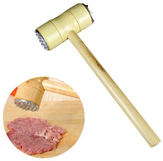 1Pc Praktische Houten Dubbelzijdig Creatieve Kloppen Hamer Voor Steak Mals Vlees Gereedschap Kookgerei Keuken Accessoires
