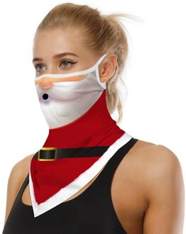 1Pc Print Naadloze Oor Masque Wasbare Herbruikbare Sport Mascherina Sjaal Neck Tube Gezicht Rijden Masker Voor Gezicht Vrouwen Mannen kerst wit