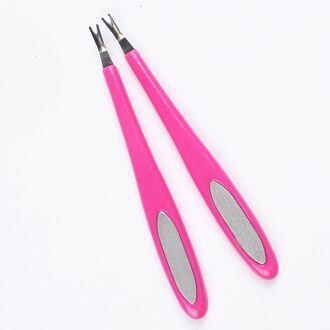 1Pc Professionele Teennagel Nail Cuticle Nipper Roestvrij Nail Cuticle Clipper Dode Huid Remover Manicure Trimmer Tool 2stk roos rood