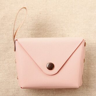 1Pc Pu Leer Mode Vrouwen Portemonnee Mini Draagbare Meisjes Portemonnee Handtas Key Case Candy Kleur roze